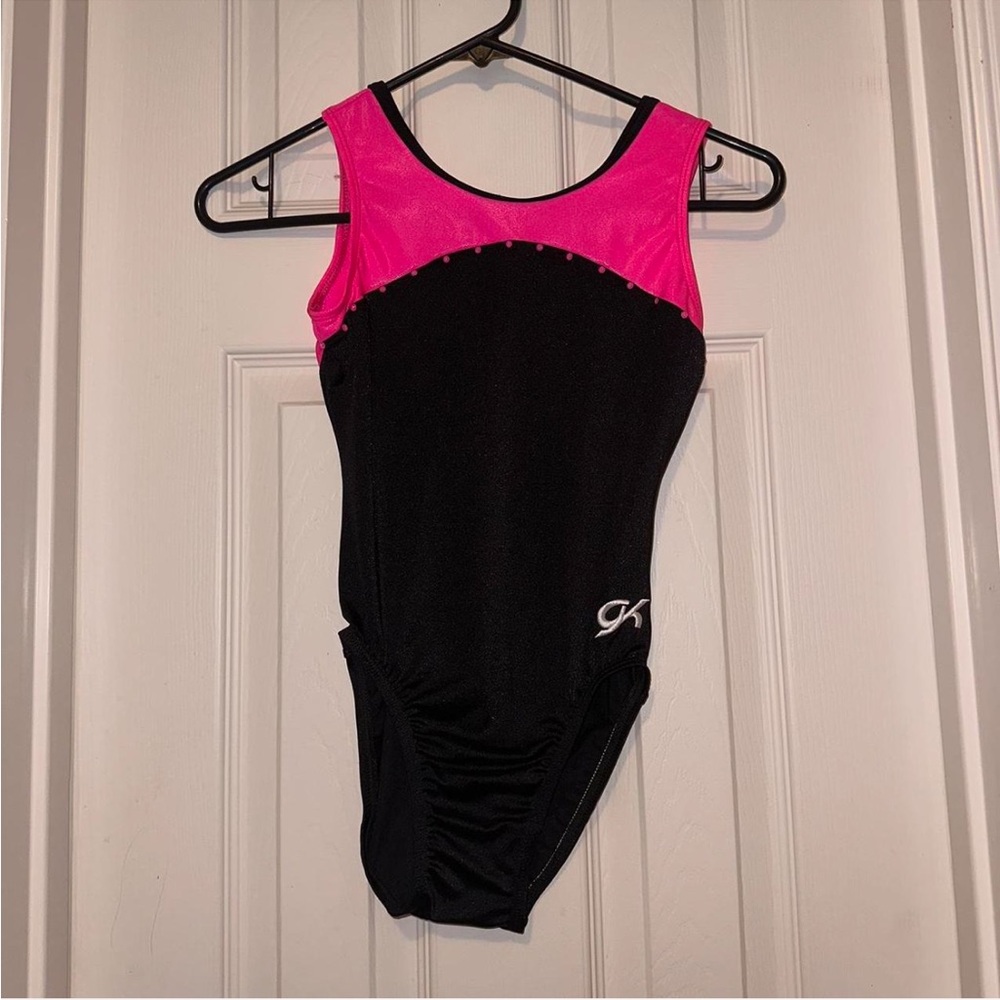 GK Elite Black and Pink Leotard - AS
